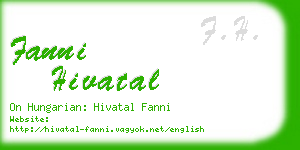 fanni hivatal business card